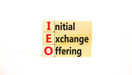 IEO initial exchange offering symbol. Concept words IEO initial exchange offering on beautiful...