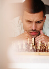 Chess, man and thinking for strategy, stressed and problem solving for games and concentration....