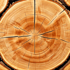 Inside view of a tree trunk showing growth rings and texture. 