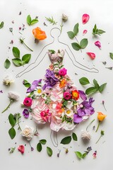 Whimsical Floral Fashion Personifying Elegance of Nature