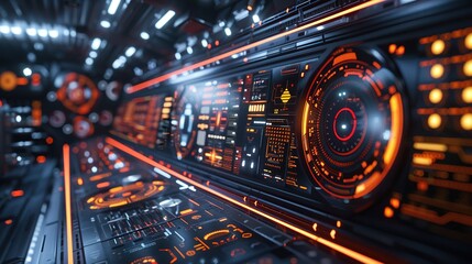 Fototapeta premium Futuristic technology concept with digital devices