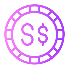 singapore dollar gradient icon