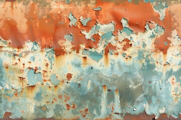 Vintage Rusty Metal Texture with Peeling Paint for Creative Backgrounds