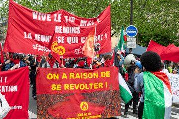 Manifestation du 1 er mai dans les rues de Paris en France