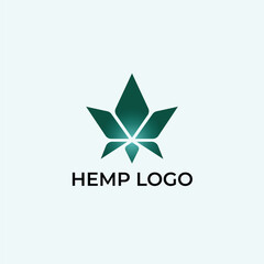 modern cannabis hemp star logo vector illustration for business brand