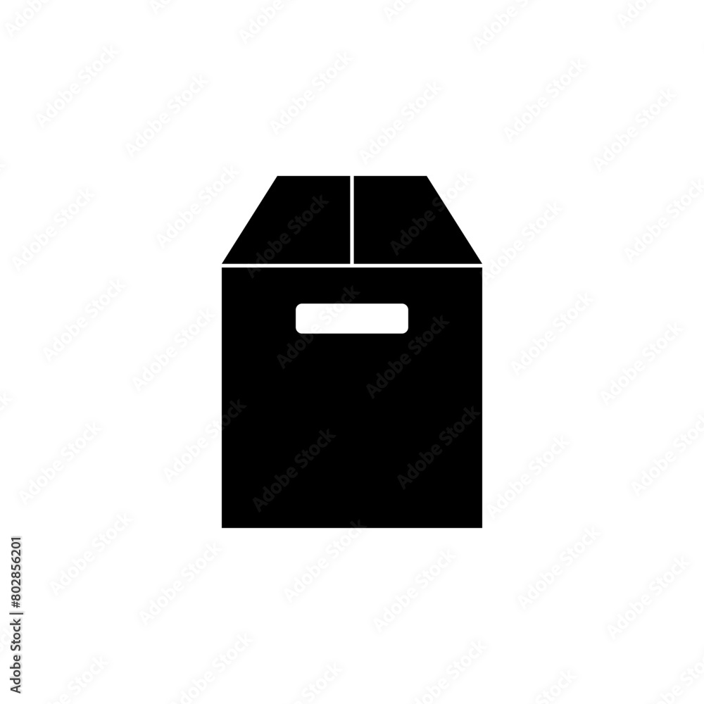 Poster long carton package box flat vector icon. simple solid symbol isolated on white background. long car