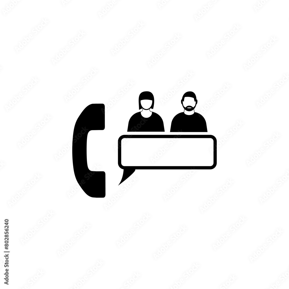 Poster conference call flat vector icon. simple solid symbol isolated on white background. conference call 
