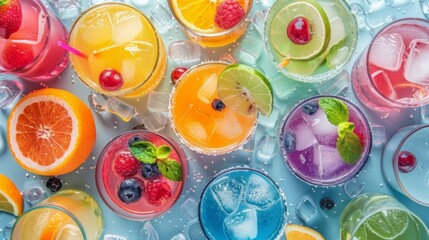 A spread of colorful mocktails and juices perfect for toasting togetherness.