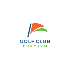 abstract golf club pin logo vector illustration for golfing golfer sport club outdoor