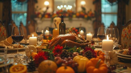 Giving thanks around the Thanksgiving table, expressing gratitude for blessings big 