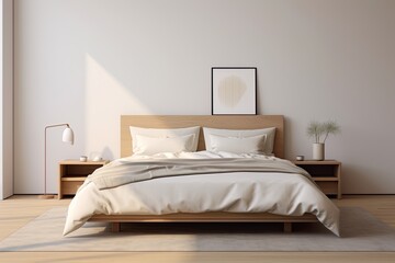 Minimalist room in white and beige tones