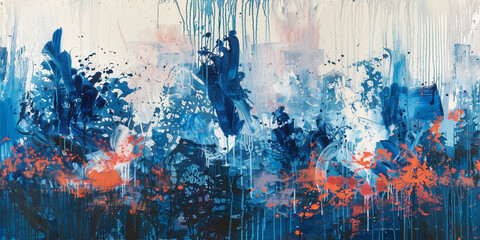 With a flourish of cobalt and coral, the canvas comes alive, each hue weaving a tale of passion and serenity."