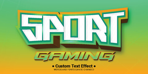Editable 3d text sport gaming style free