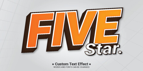 Free vector 3d cartoon number five colourfull text effect editable text style