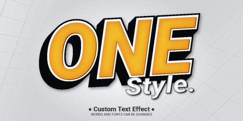 Free vector 3d cartoon number one colourfull text effect editable text style