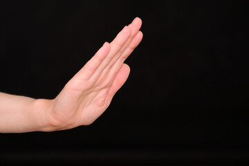 Fototapeta premium A woman shows gesture of refuse something