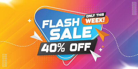 Free vector flash sale promotion banner and background