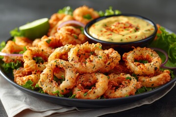 Plate of Shrimp With Dipping Sauce
