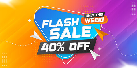 Free vector flash sale promotion banner and background