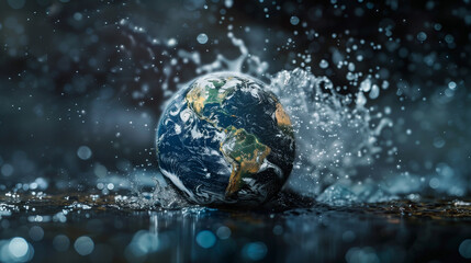 Conceptual photography on the theme of oceans, sea and planet Earth