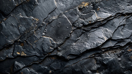 Close-up of textured slate rock surface. Geology and natural stone concept. Design for architecture and construction materials, background texture for presentations or graphic design ,generative ai