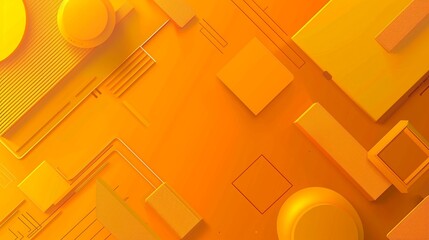 Orange background with some cubic elements. Abstract business presentation.