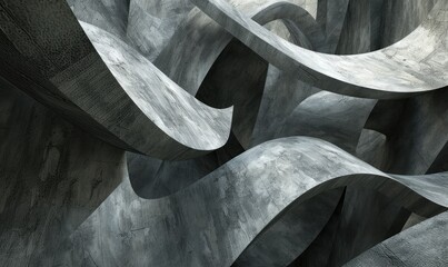 3d abstract image with gray concrete shapes, in the style of intersecting planes, rustic futurism,...