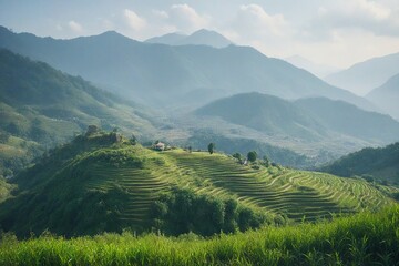 Obraz premium rice terraces in island