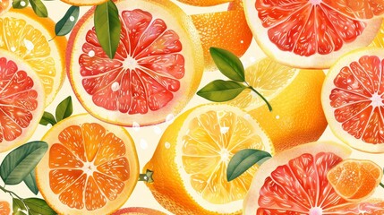 A variety of citrus fruits, including grapefruit, orange, and lemon.