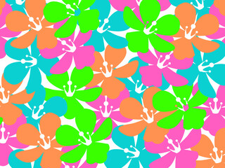 Floral pattern seamless big multi color flowers. Illustration design for paper, cover, fabric, interior decor and other users