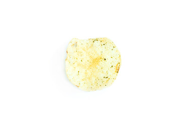 Potato chips mixed seaweed isolated on white background, Seaweed-flavored potato chips