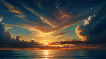 Fototapeta premium sunset over the sea