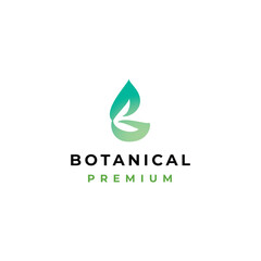 simple botanical leaf logo vector for health care medical beauty spa business brand