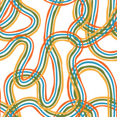 simple seamless pattern, colorful line for fashion textile or wallpaper background, vector illustration