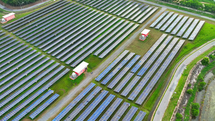 A bird's-eye view captures the solar plant as a beacon of hope, generating clean power for a greener tomorrow. Eco-friendly power: Renewables light the way.
