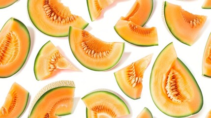 Orange melons isolated on white background.