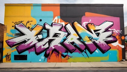 Bold Abstract Graffiti Mural On An Urban Wall Ur  3