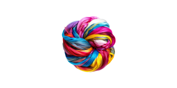 
Colorful cotton candy wool isolated on a white background