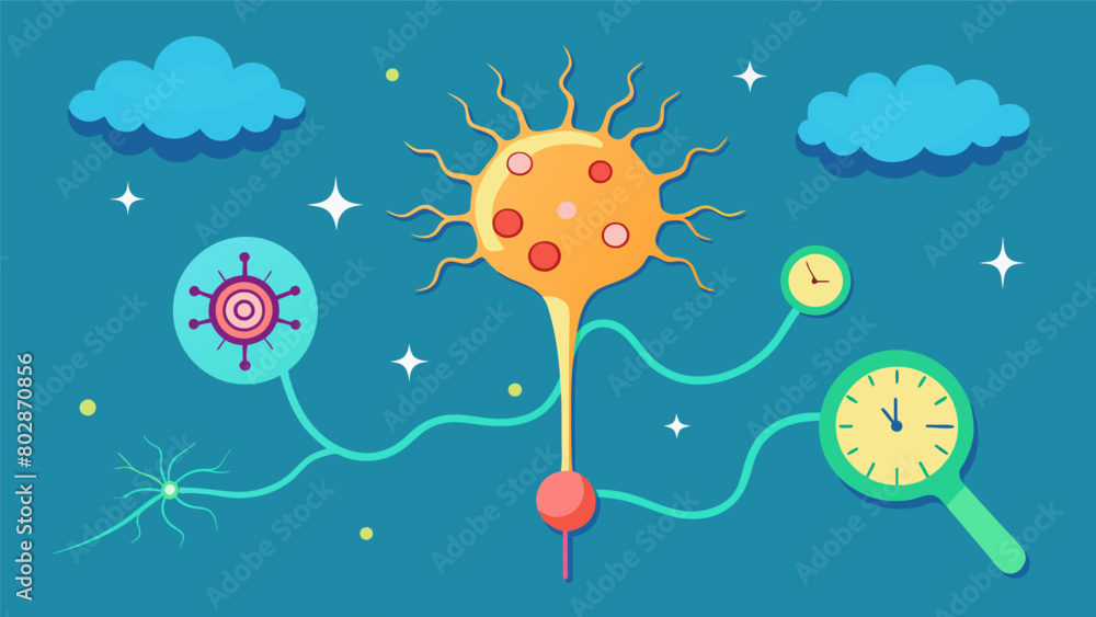 Poster a representation of a nerve cells lifespan with ketamine acting as a powerful antiaging agent allowi