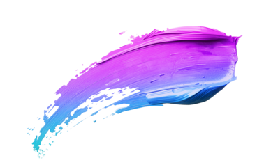 abstract brightly coloured acrylic ink brush stroke on transparent background