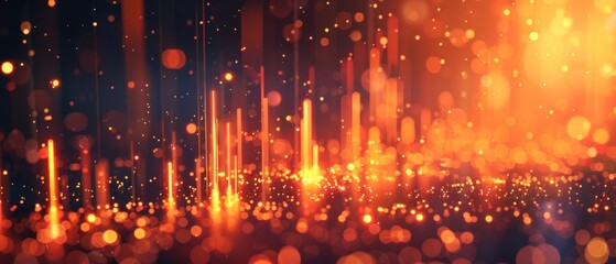 Fototapeta premium A clean, modern bar chart illuminated with magical sparks, indicating success.