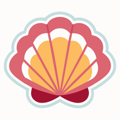 Shells vector clipart art illustration, solid white background (4)