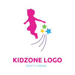 kid zone or kindergarten logo design for branding and identity