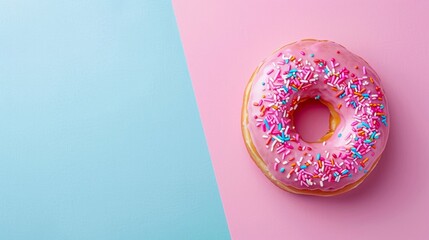 Donut on Colored Background for Advertising