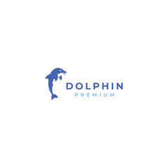 fun friendly dolphin with heart logo vector for health care medical hospitality business brand