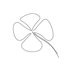 Saint patrick clover leaf, Continuous modern line art vector illustration