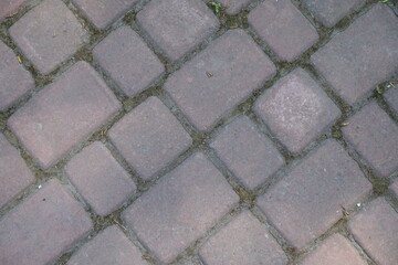 Close shot of old and dusty pale pink concrete pavement