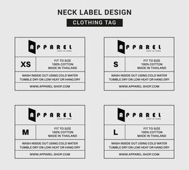 Neck Label Clothing Tag Template Concept Vector or EPS