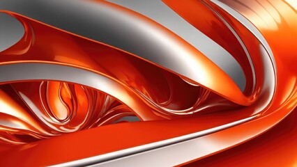Orange Chrome Metal Wave background
