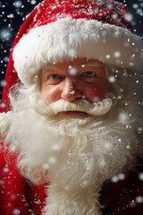 AI generated illustration of a Santa Claus with a white beard and mustache
